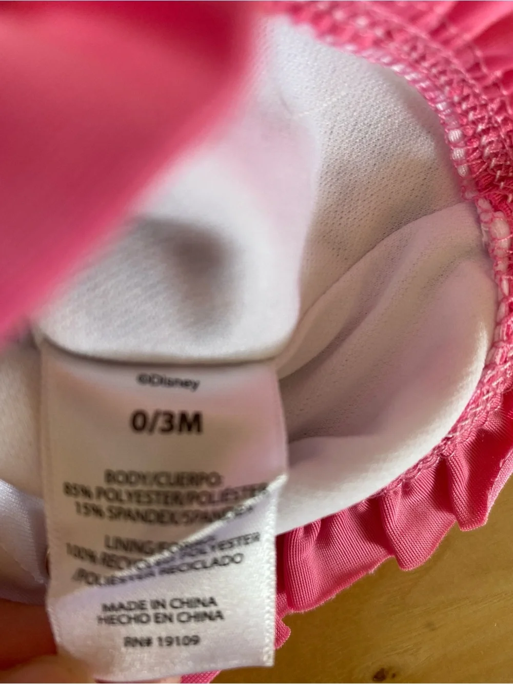 Disney Minnie Mouse Baby Swimsuit 0-3 Months One Piece Snap Infant Bathing Suit
